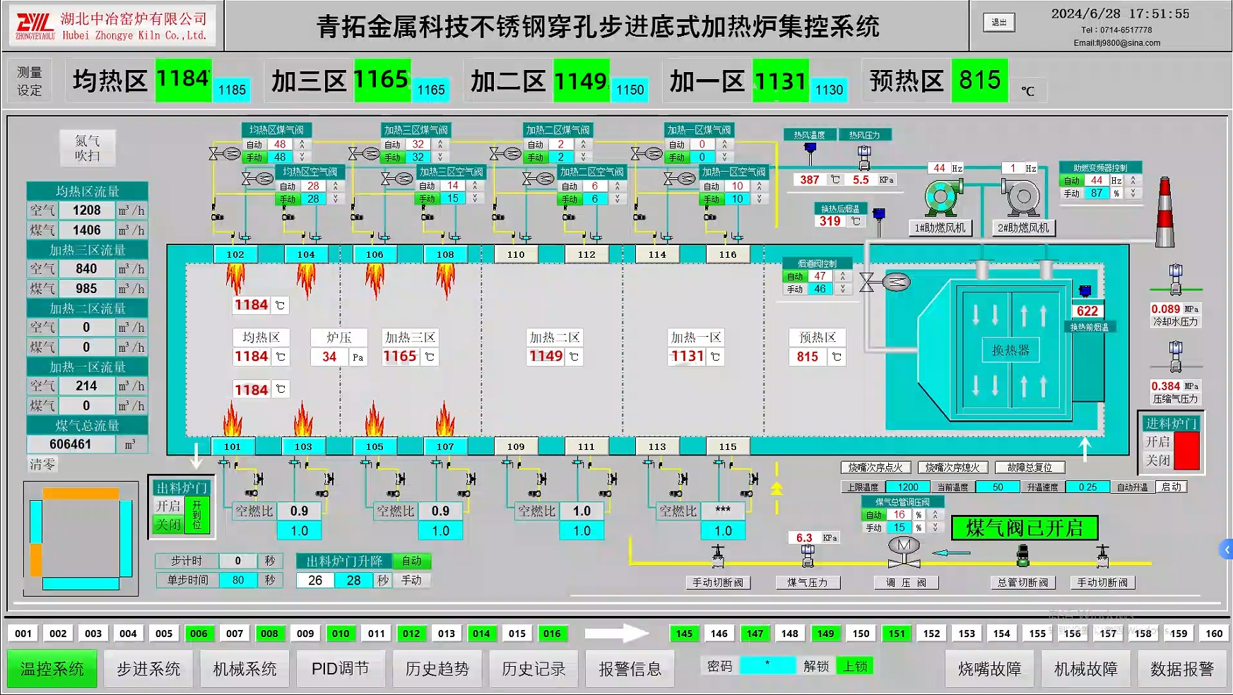 青拓金屬科技公司不銹鋼穿孔步進(jìn)底式加熱爐控制系統(tǒng)